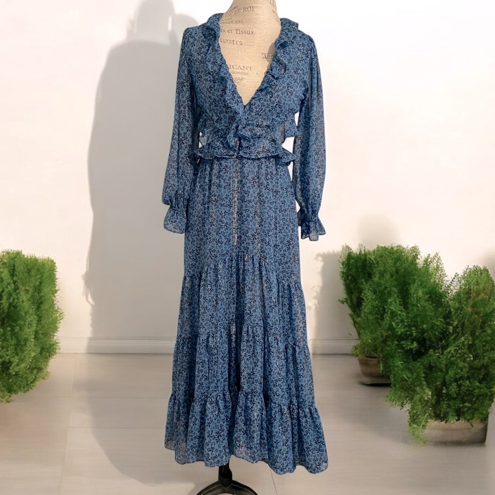 Misa Los Angeles Amelia maxi dress Cerulean Ditzy floral - Picture 2 of 6